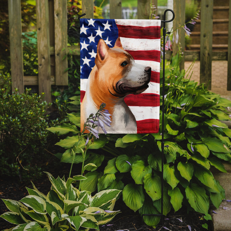 Polyester à 2 côtés 15 x 11 po drapeau de jardin, Bull terrier américain