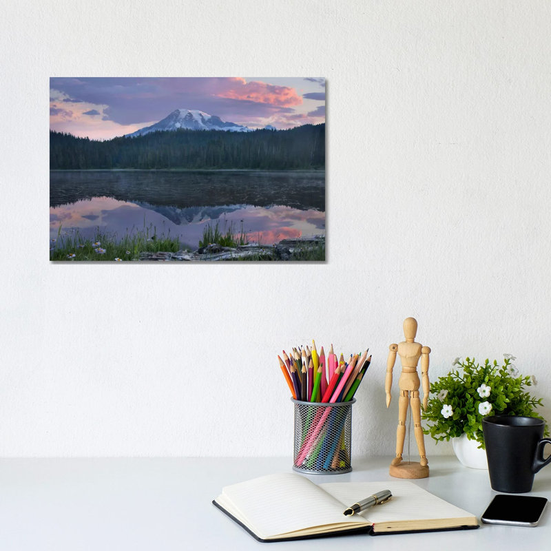 Mount Rainier and Reflection Lake, Mount Rainier National Park, Washington II 1 Piece Wrapped Canvas Wall Art