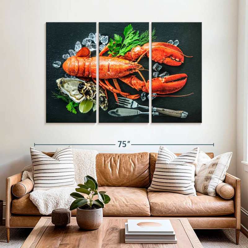 Yarlin Delicious Lobster, 42" H x 65" W