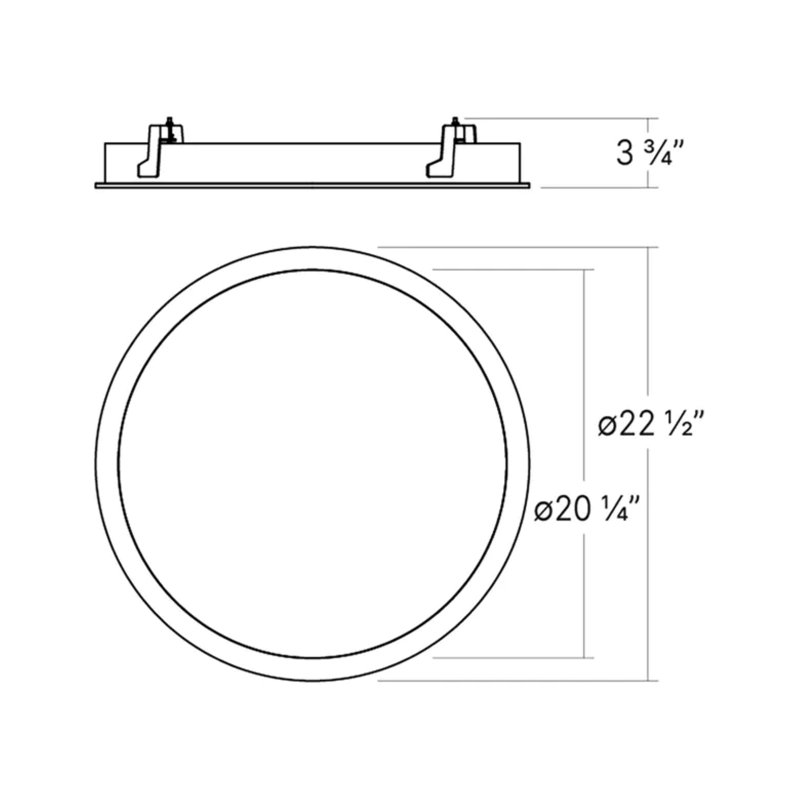 Plafonnier encastré à intensité variable 1 lumière 3000 K 22,5 po Pi