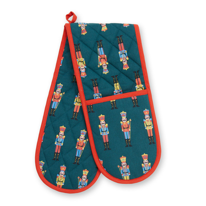Christmas Nutcracker Cotton Double Oven Glove