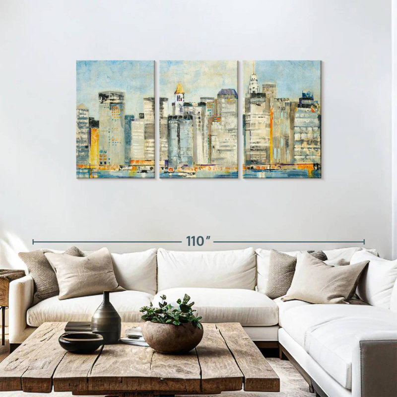 'Waterfront Skyline, 39" H x 80" W