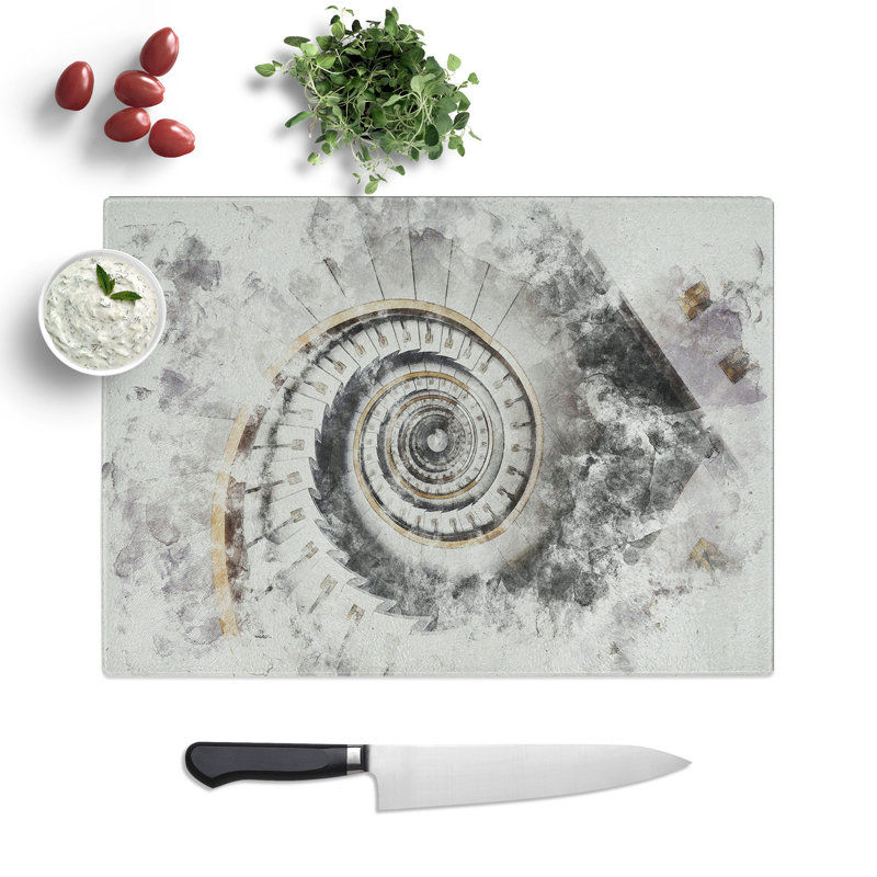 Spiral Staircase Architecture Vol.1 Watercolour Chopping Board, 20cm W x 28.5cm L