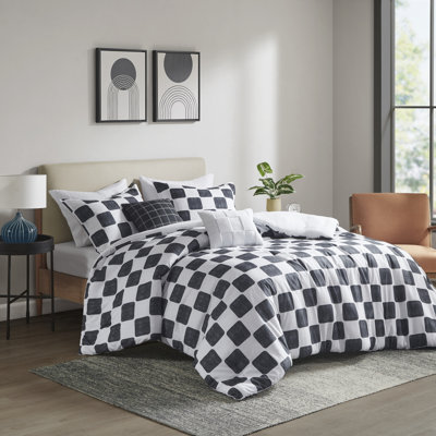 Miley Checkered 5-Piece Full/Queen Comforter Set