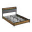 Full Size Bed Frame, Storage Headboard With Charging Station And 4 Storage Drawers,LED Lights , Brown And And Grey-624781144