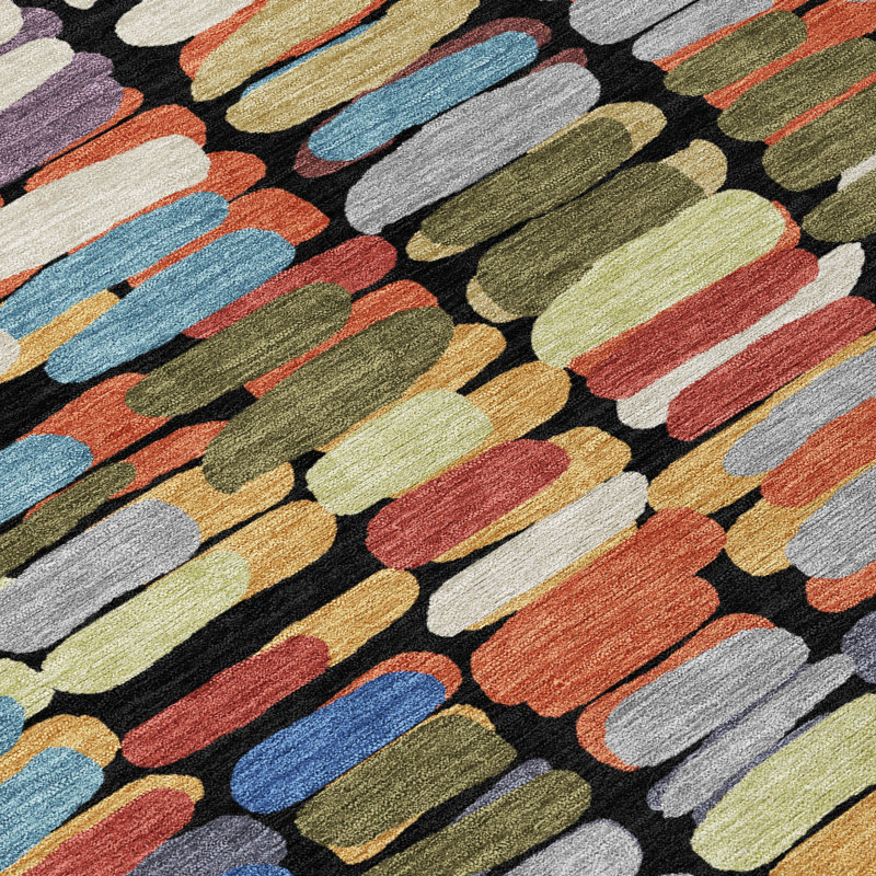 Machine Washable Indoor/Outdoor Chantille ACN2349 Abstract Rug, Rectangle 10' x 14'
