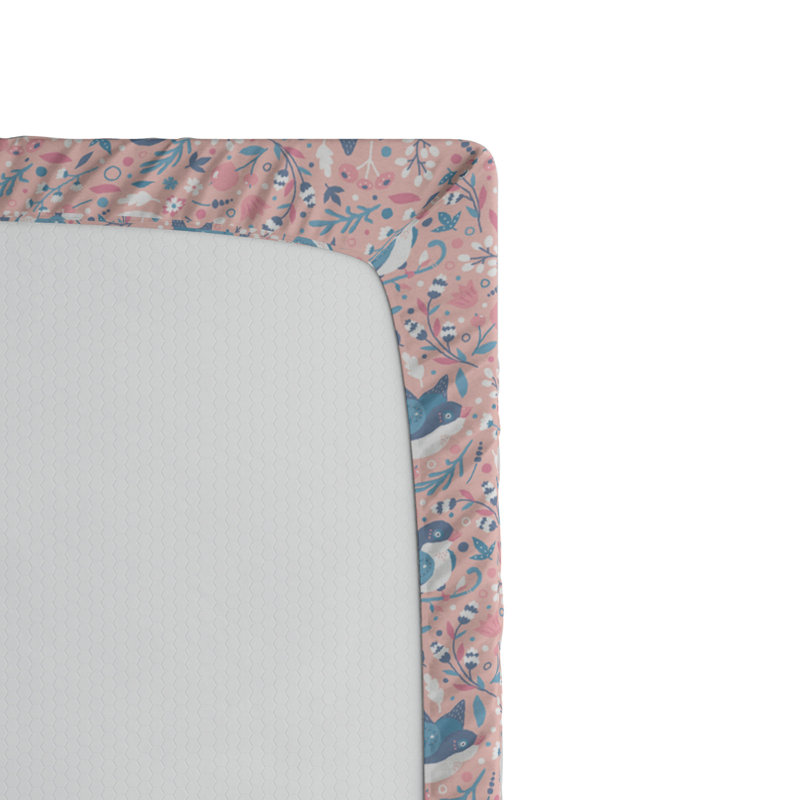 Microfiber Floral Fitted Sheet, Twin Fitted Sheet