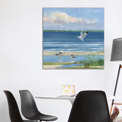 Beach Combing II by Sally Swatland - Wrapped Canvas Print