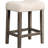 Of 2 Transitional Counter Height Stools With Cushioned Footrest And Seat, Oak Finish, Engineered Hardwood Linen - Blend Upholstery In Dining Rooms Bar Stool Design, Wood For Small Spaces-1186708727