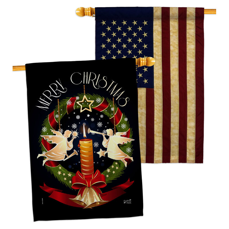Drapeau de maison en polyester 2 côtés 4 pi x 3 pi 4 po Winter Yard