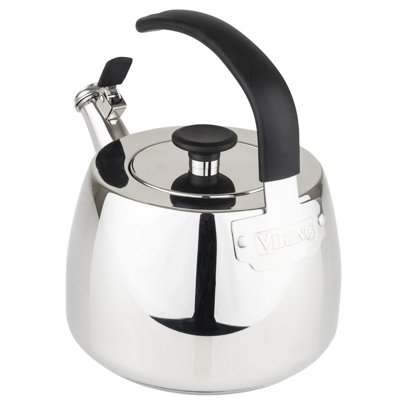 Viking 2.6 Qt Stainless Steel Modern Teakettle w/ 3-Ply Base, Mirror