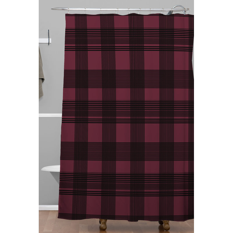 Plaid Shower Curtain, 72" H x 69" W, Red