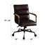 Chaise de bureau en cuir antique ardoise - hauteur réglable, rembourrage luxueux, base en métal 5, assise confortable, élégante et ergonomique avec support lombaire, siège pivotant, hauteur, rembourrage,-650722748