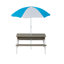 Table de pique-nique en bois pour enfants, table de sable et d'eau avec parasol, table d'activités pour jouer sur le patio extérieur