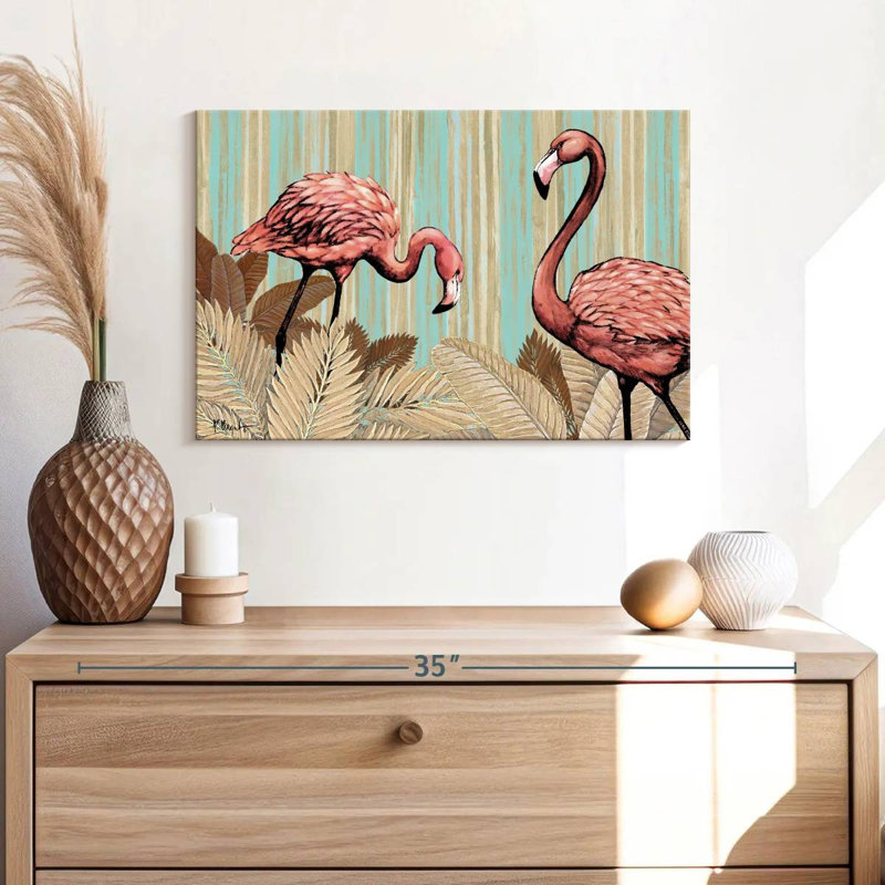 Flamant rose rétro Brampt, H 16 po x l 24 po