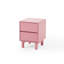 Table d'appoint moderne à 2 tiroirs rose, table de chevet de rangement élégante pour la chambre à coucher et le salon