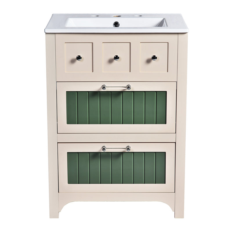 Meuble-lavabo de salle de bain avec lavabo en céramique