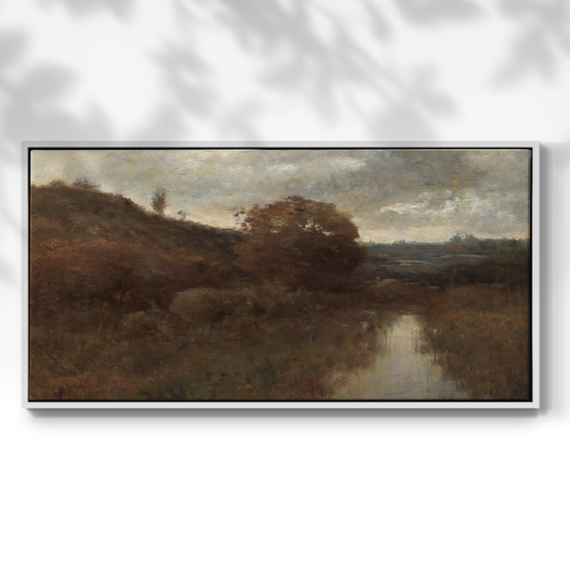 Série paysage - DCCLxx - Toile tendue avec châssis tendue, prête à être accrochée, H 17 po x l 33 po, Blanc