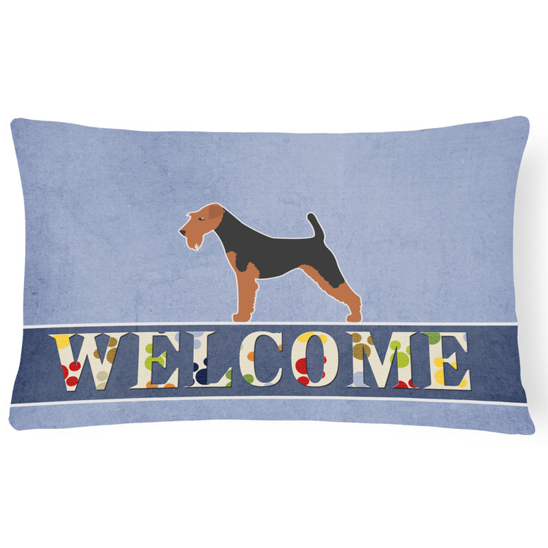 Coussin lombaire Airedale Terrier Welcome
