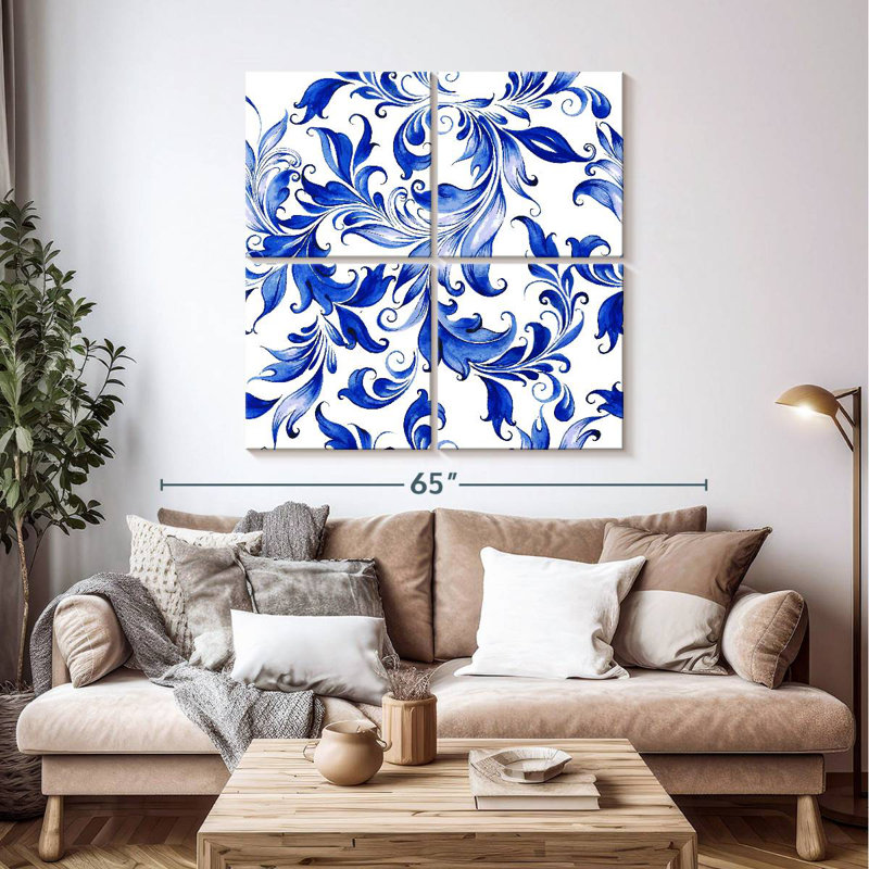 Motif floral abstrait Kerner, H 45 po x l 45 po