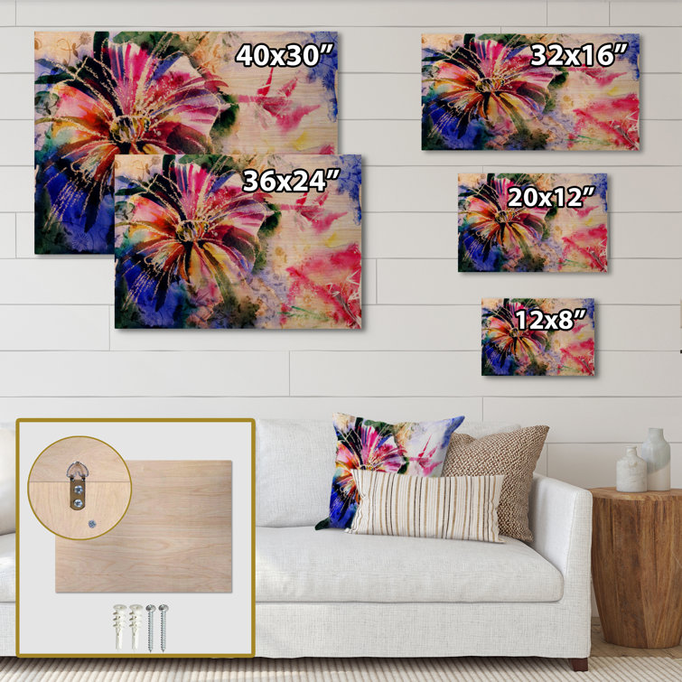 Winston Porter Flowers In A Collage On Wood Painting | Wayfair