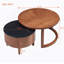 Ensemble de tables basses gigognes rondes de style rétro avec tiroir cannelé, idéal pour améliorer les espaces de vie et ajouter de la fonctionnalité