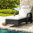 Adjustable Mobile Patio Chaise Lounges, Steel Rattan, Modern Poolside