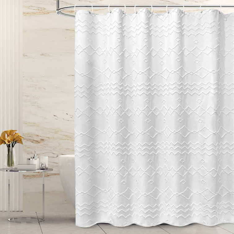 Wayfair Basics Ingham Peva Solid Color Single Shower Curtain + Beaded Roller Rings Wayfair Basics Color: White