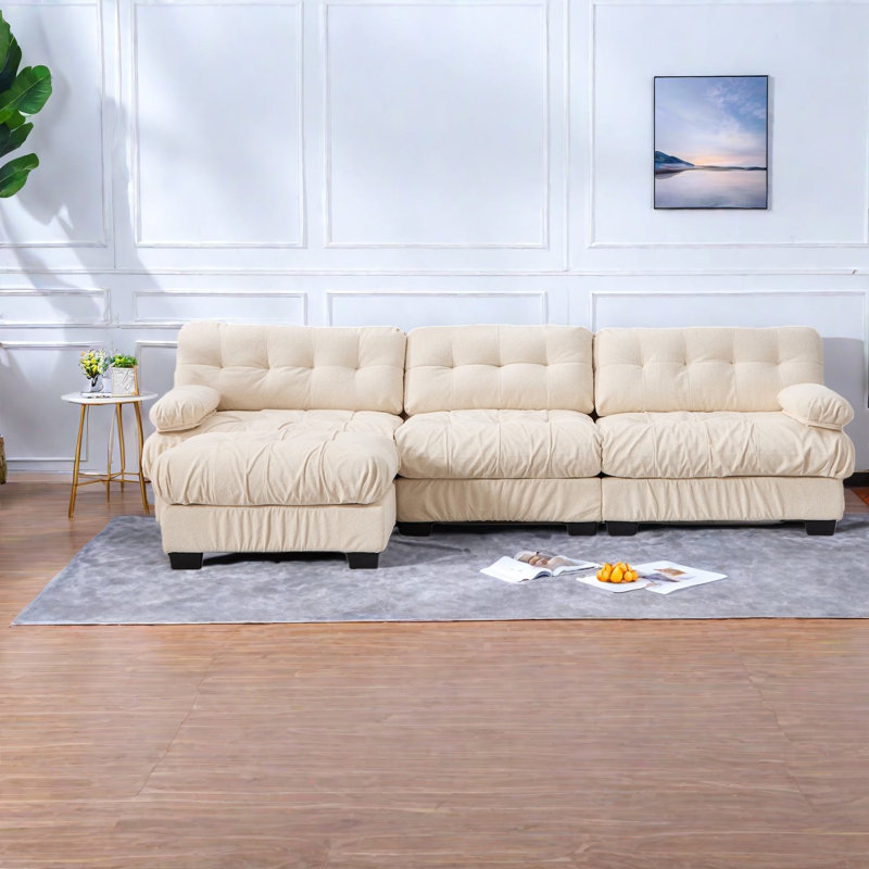 Canapé modulaire à assise profonde, canapé en forme de L moderne pour la maison