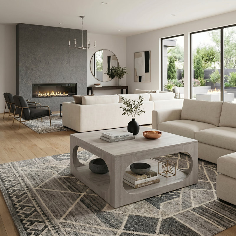 Table basse Inniss, Chêne gris cendré