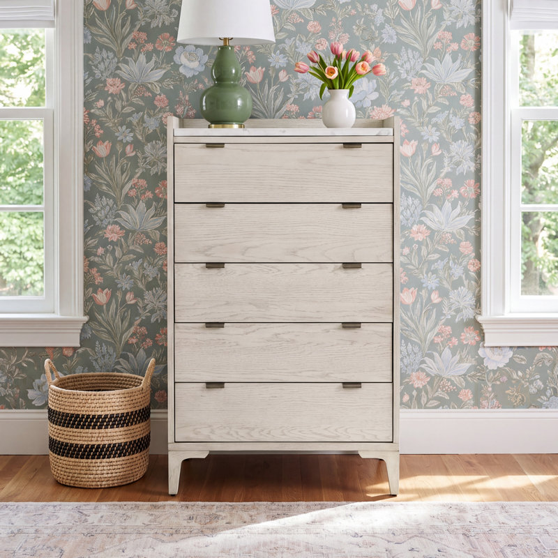 Elaiya 5 Drawer Marble Chest