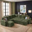 Canapé-lit modulaire rembourré avec rangement en fausse fourrure vert-131655618