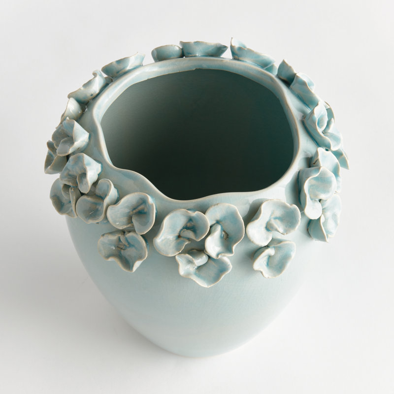 Petite Fleur Handmade Clay Table Vase, 9"