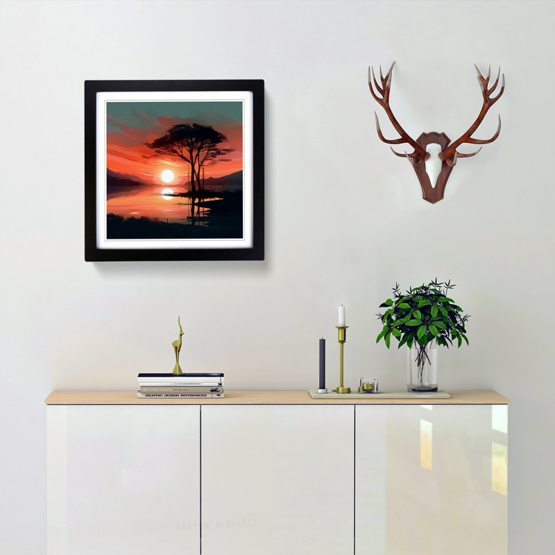 Sunset - Framed Print, Black