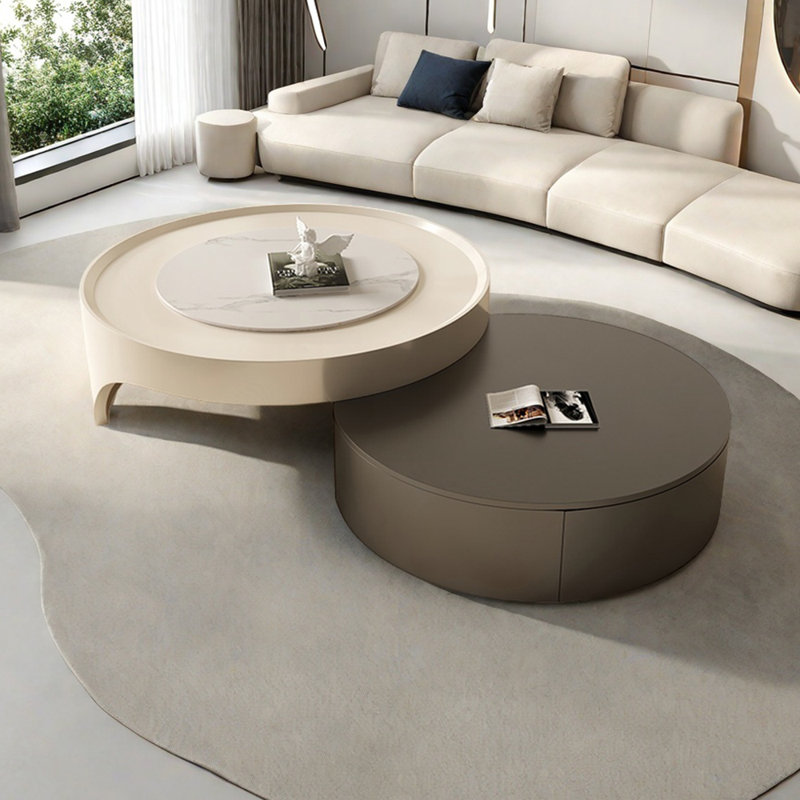 Ensemble de tables basses rondes Modern, H 12,59 po x L 29,52 po x l 29,52 po