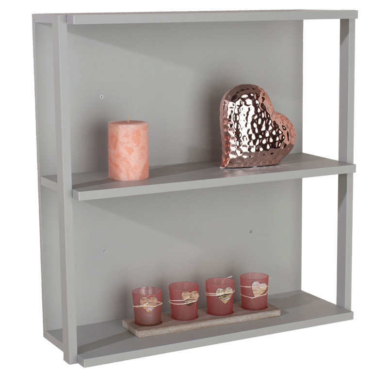 Recessed 3 Tier Wall Shelf Kit, Foiled Finish, Grey, 60" H x 60" W x 20" D
