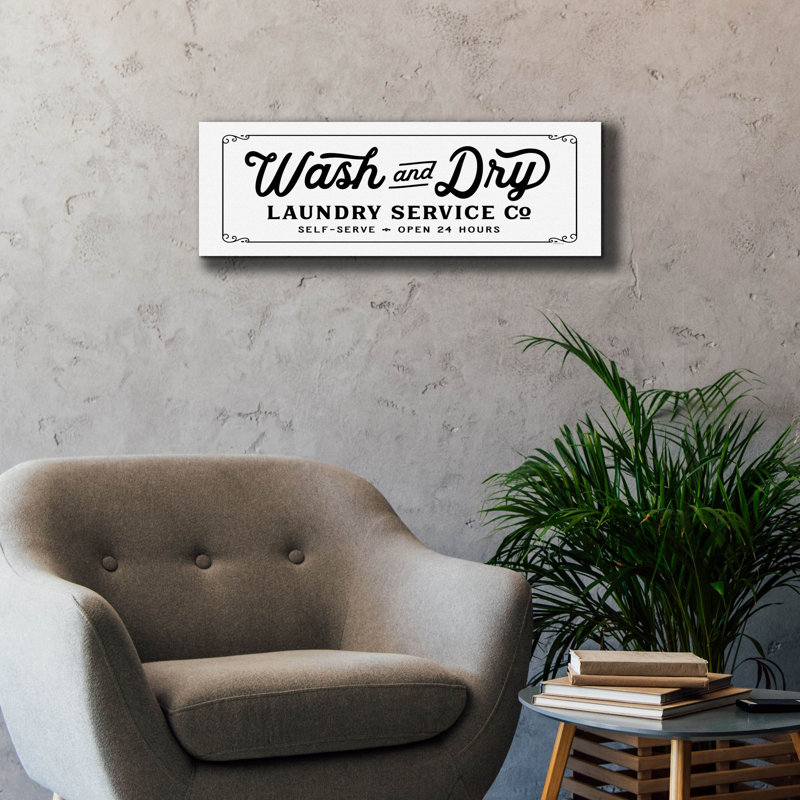 Epic Graffiti «Wash And Dry Laundry Service Co.»  sur toile par 36 po x 12 po
