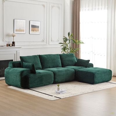 Canapé moderne en mousse à mémoire de forme compressée, grands canapés modulaires pour le salon, canapé modulaire Cloud pour animaux de compagnie, tissu en velours côtelé, causeuse très profonde, aucun assemblage requis