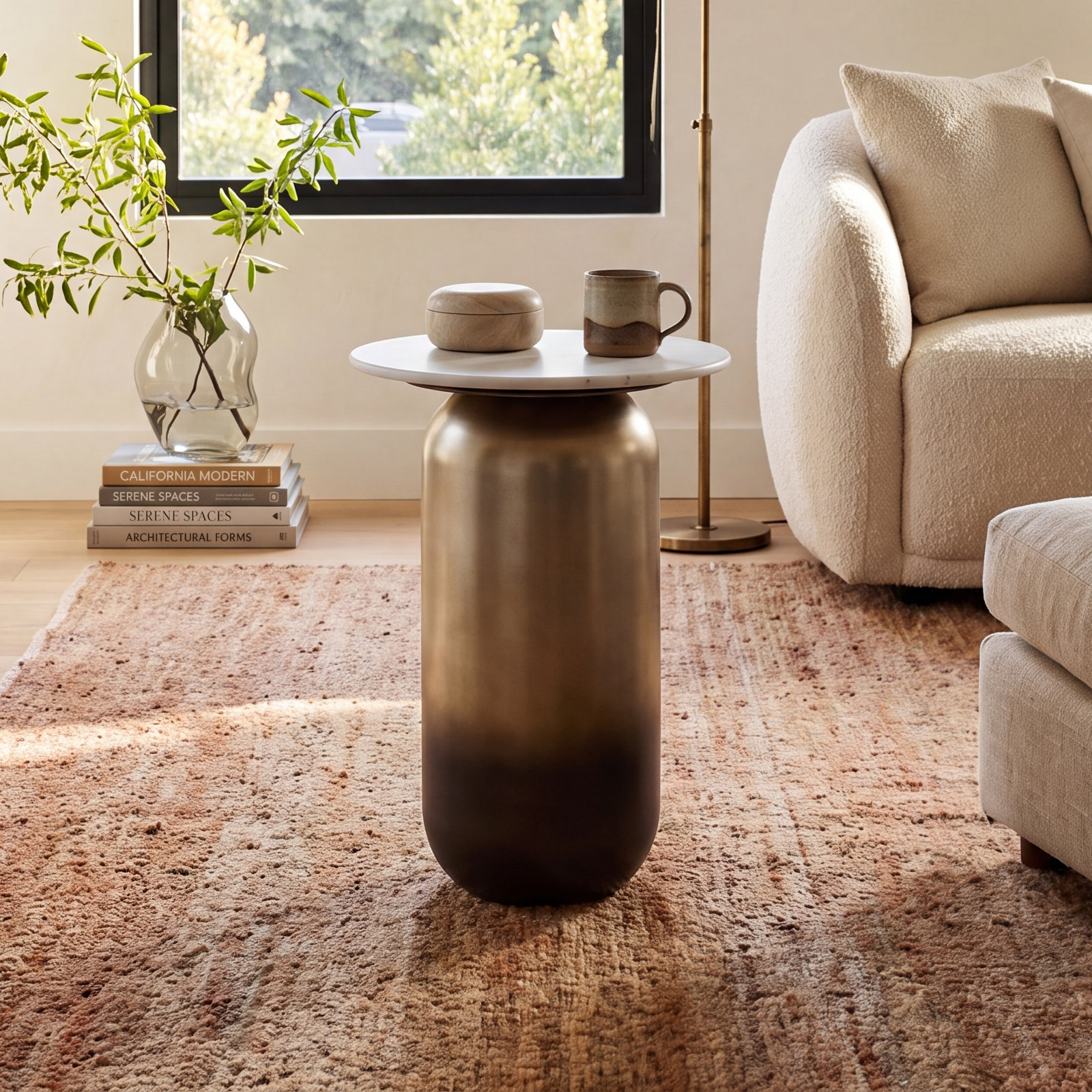 16" Genuine Marble End Table