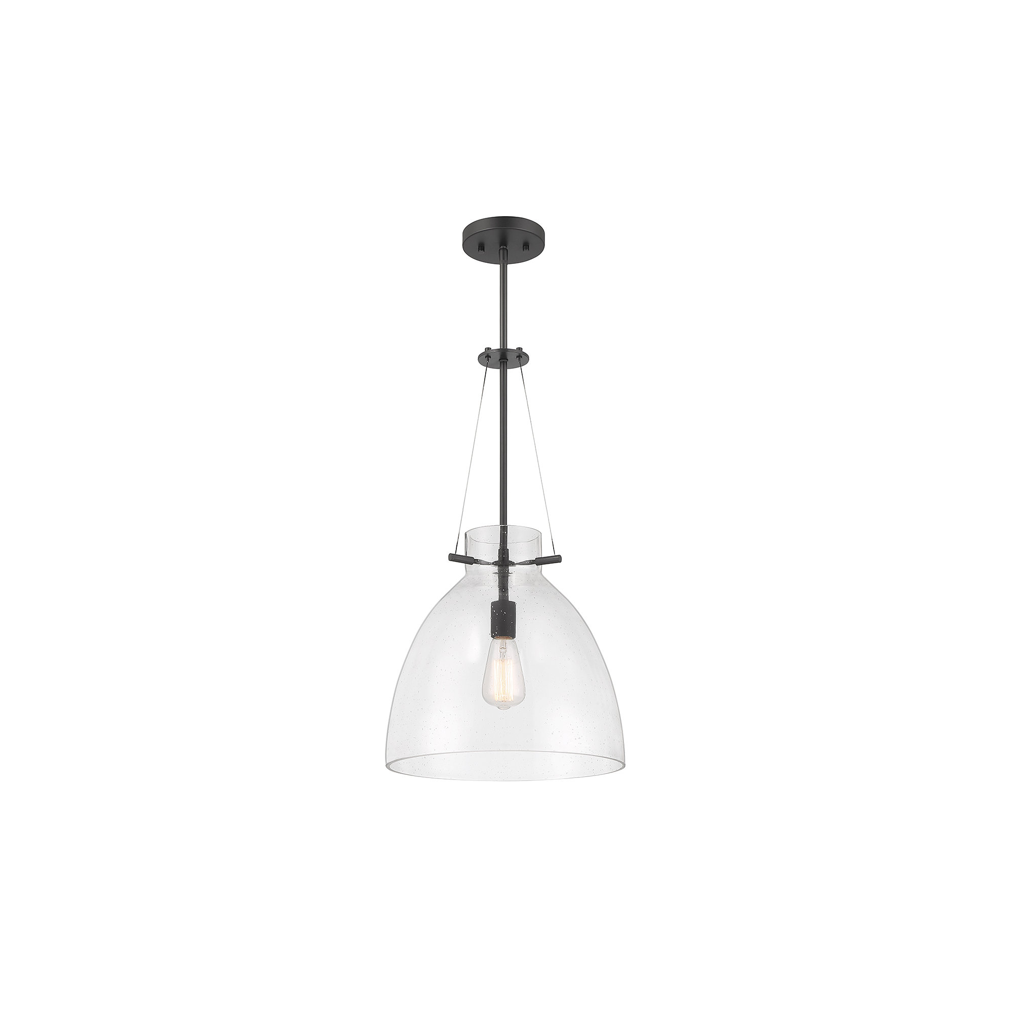 Theda 1 - Light Single Bell Pendant, Matte Black