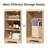 67''H Bathroom Storage Cabinet With Rattan Doors And Slide Storage