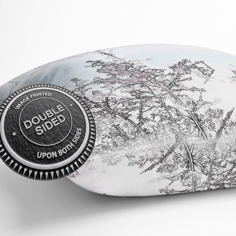 Japanese Cherry Tree in Spring Sketch Cushion with Filling, 40cm H x 40cm W x 15cm D