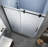 Langham XL 56 - 60" W x 80" H Sliding Frameless Shower Door with Frosted Glass-53048286