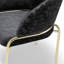 Chaises Onyx de style moderne 2 pièces en velours et pieds en métal doré - Noir-1680675182