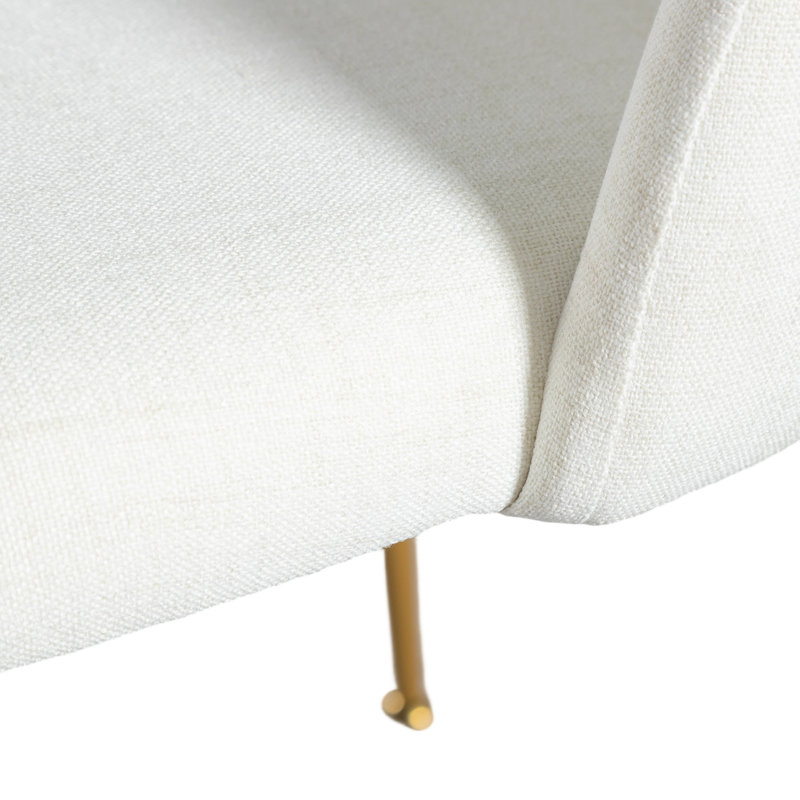 Chaise d'appoint rembourrée H 30 po Eileen, Doré, Blanc