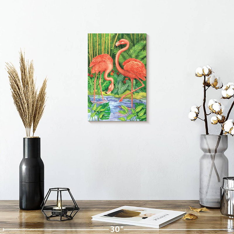 Brampt Bamboo Flamingo, 12" H x 8" W