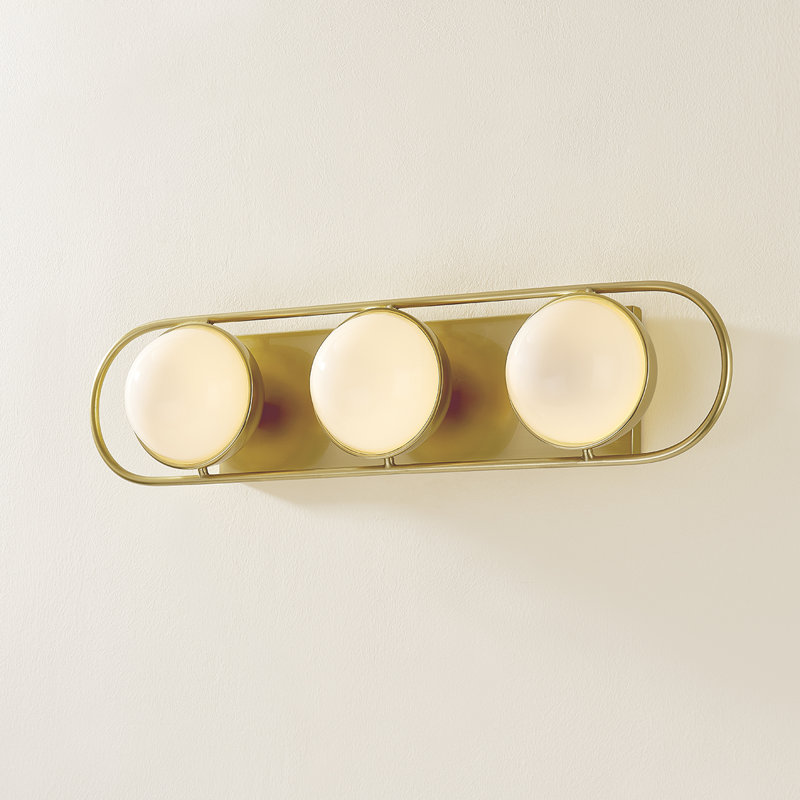 Ensemble de meuble-lavabo et de salle de bain 3 lumières Amy, Laiton vieilli