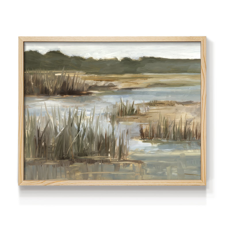 Wetland Grasses I -Framed Print - Restickable, Natural, 11" H x 14" W
