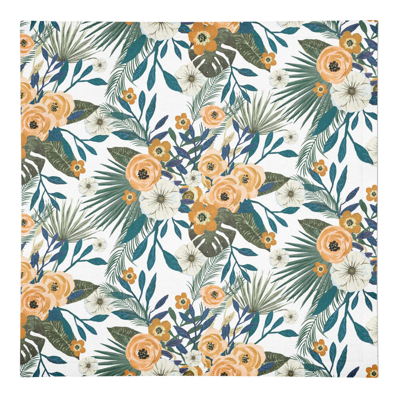 Serviette en coton 10 "Tropical, Blanc
