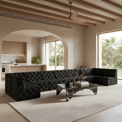 Canapé modulaire réversible en velours Izzobella